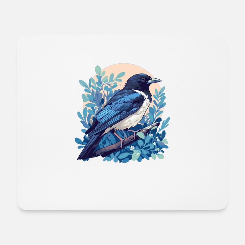 Elstern Elster - Mousepad (Querformat) - Weiß