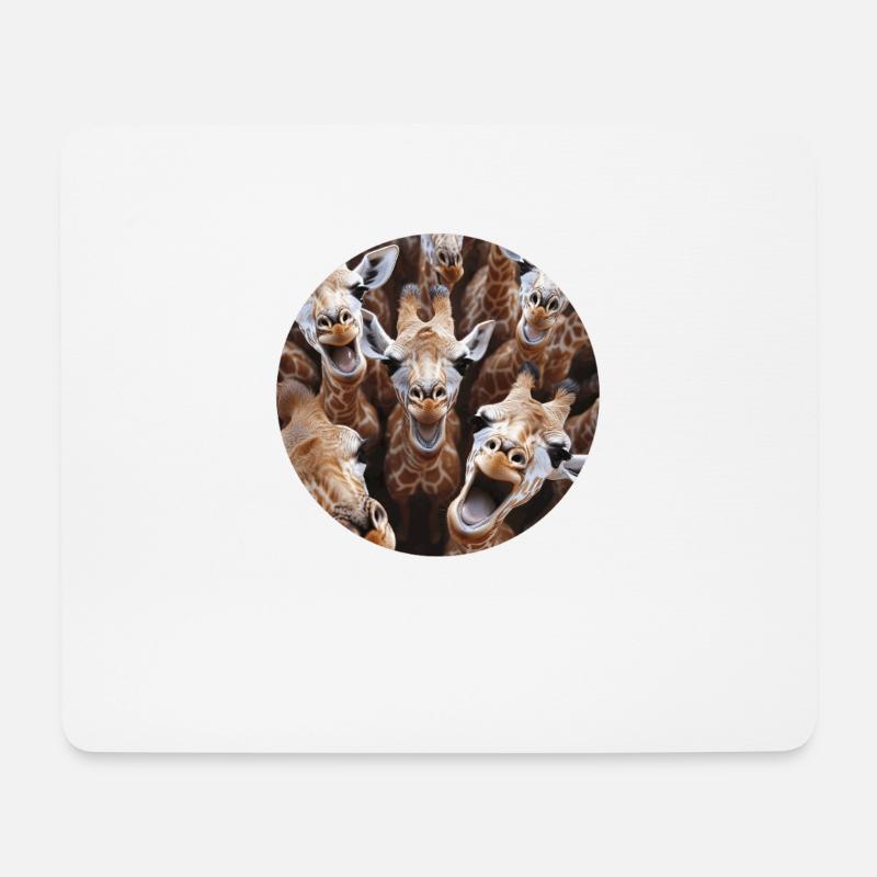 Giraffe - Mousepad (Querformat) - Weiß