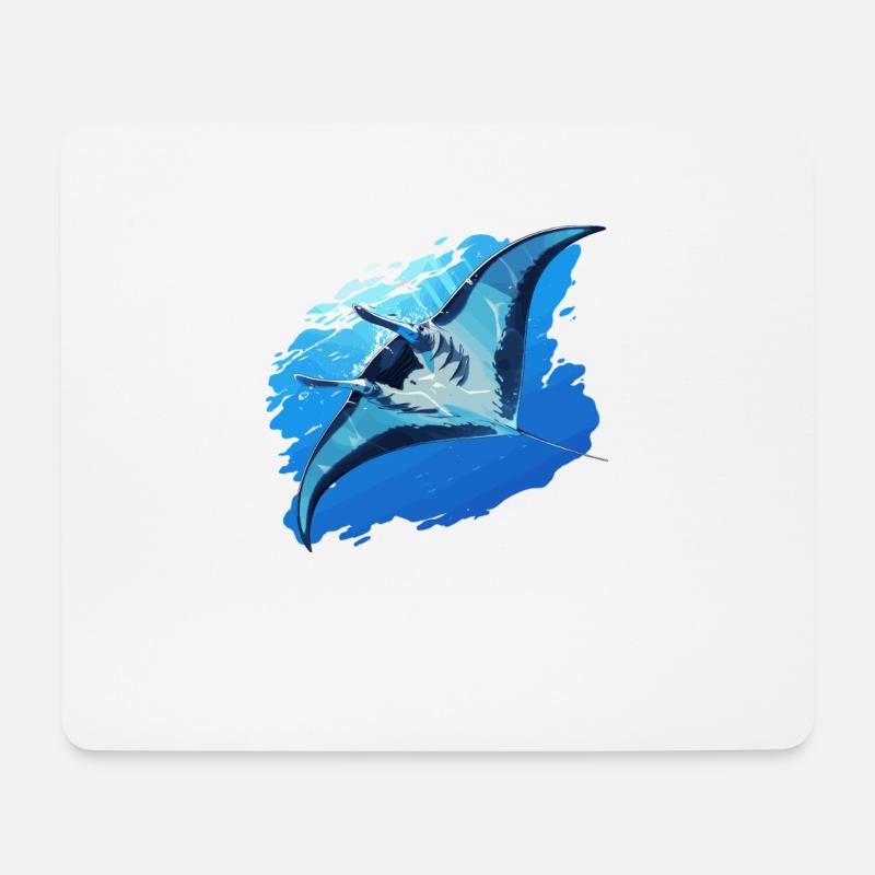 Mantas Manta Rochen - Mousepad (Querformat) - Weiß
