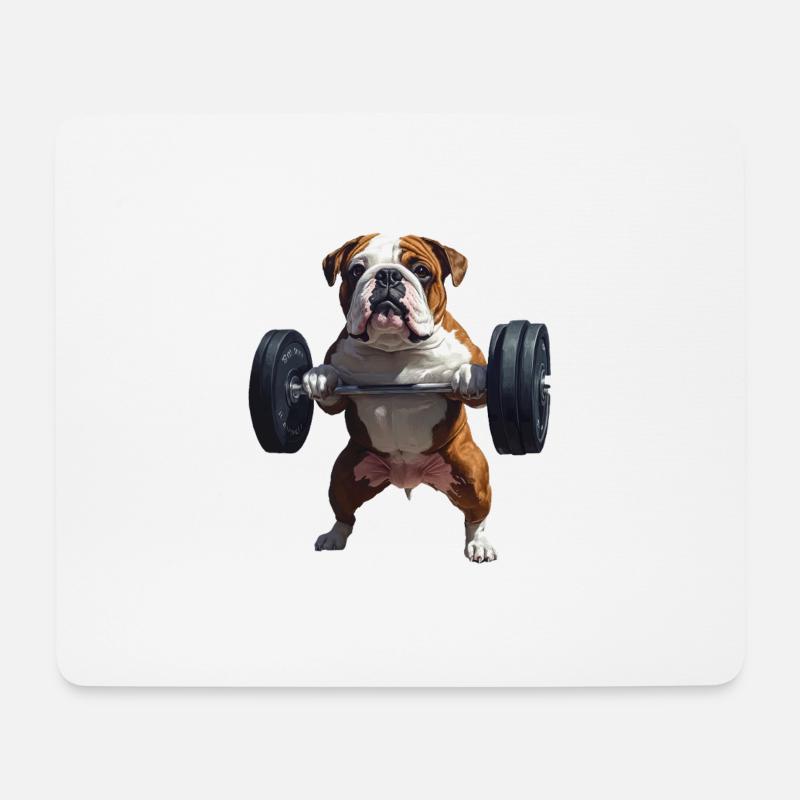 Bulldogge - Mousepad (Querformat) - Weiß