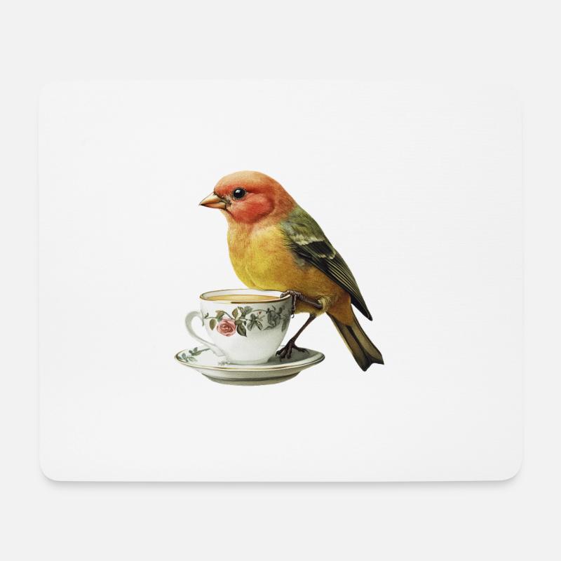 Finch Bird Kaffee - Mousepad (Querformat) - Weiß