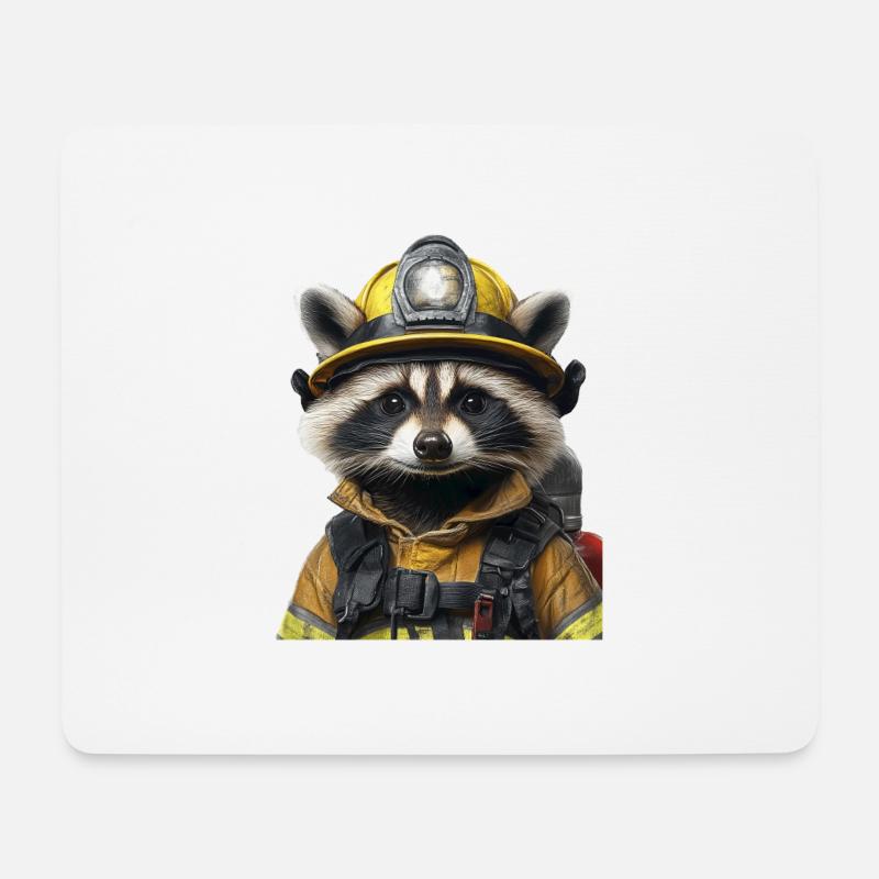 Waschbär - Mousepad (Querformat) - Weiß