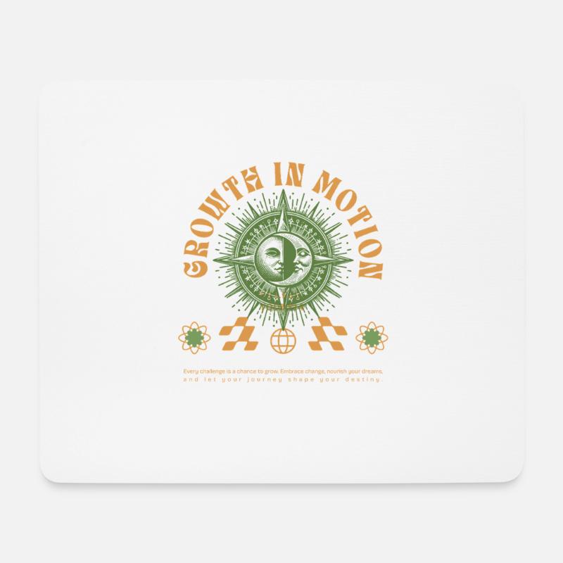 Growth in Motion – Spiritueller Kompass Statement - Mousepad (Querformat) - Weiß