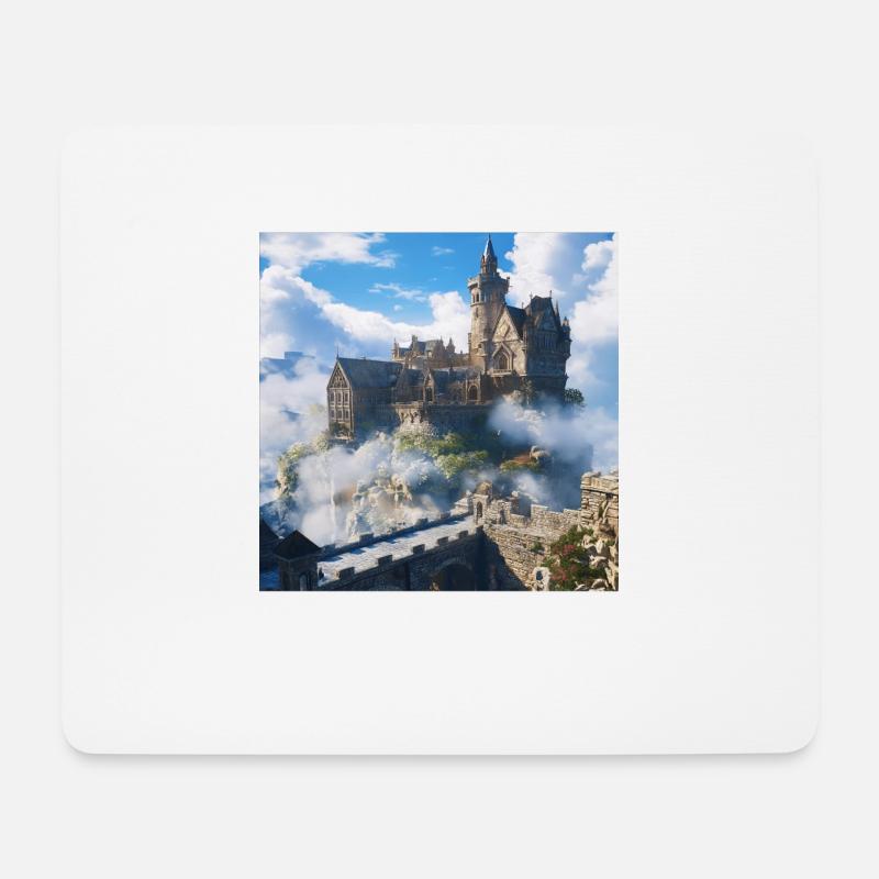Mittelalterliche Burg - Mousepad (Querformat) - Weiß