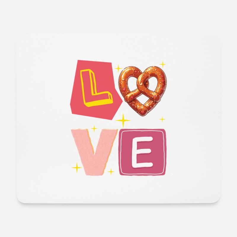 Pretzel Love – Liebe süße und Gourmet Version - Mousepad (Querformat) - Weiß