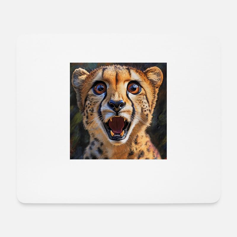 Gepard - Mousepad (Querformat) - Weiß