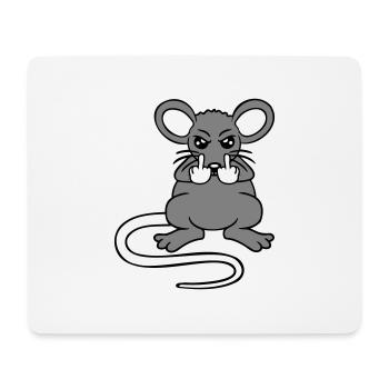 Mouse Nasty Angry Frustrated Aggressive Middle Finger - Mouse Pad (horizontal) - white - Front