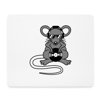 Maus DJ Sonnenbrille Kopfhörer Party Feiern Musik - Mousepad (Querformat) - Weiß - Vorne