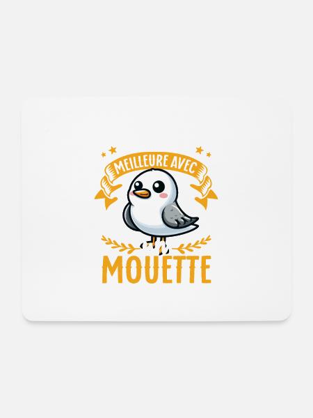 La vie est meilleure avec un mouette - süße Möwe - Mousepad (Querformat) - Weiß