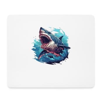 Haie Hai - Mousepad (Querformat) - Weiß - Vorne