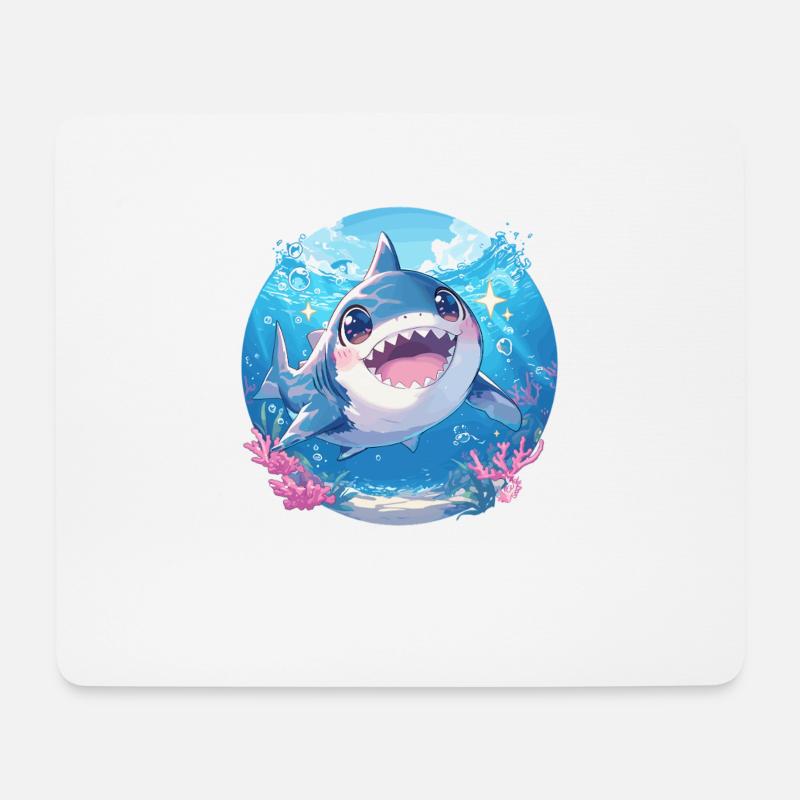 Haie Hai - Mousepad (Querformat) - Weiß