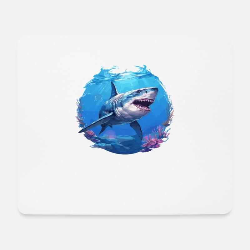 Haie Hai - Mousepad (Querformat) - Weiß