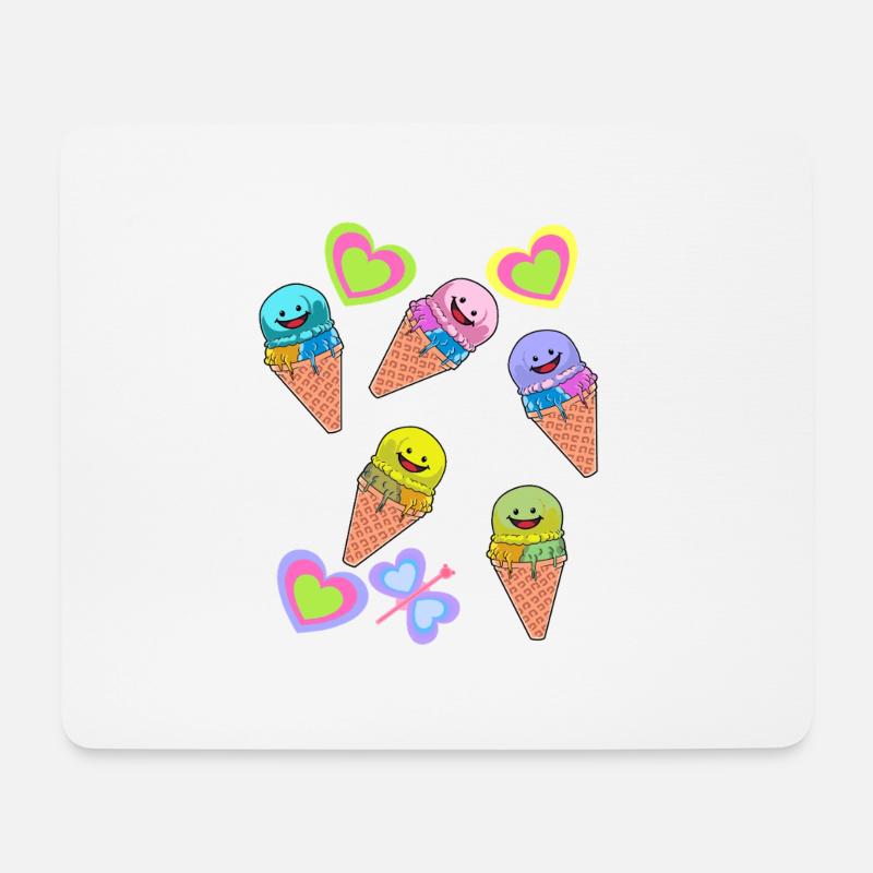 Retro Eis Eiskreme Eiswaffel Kinder Kind Baby - Mousepad (Querformat) - Weiß