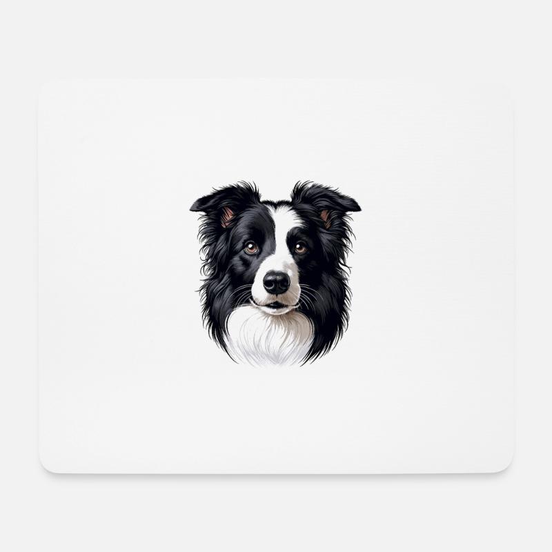 Dog Face - Border Collie - Mouse Pad (horizontal) - white