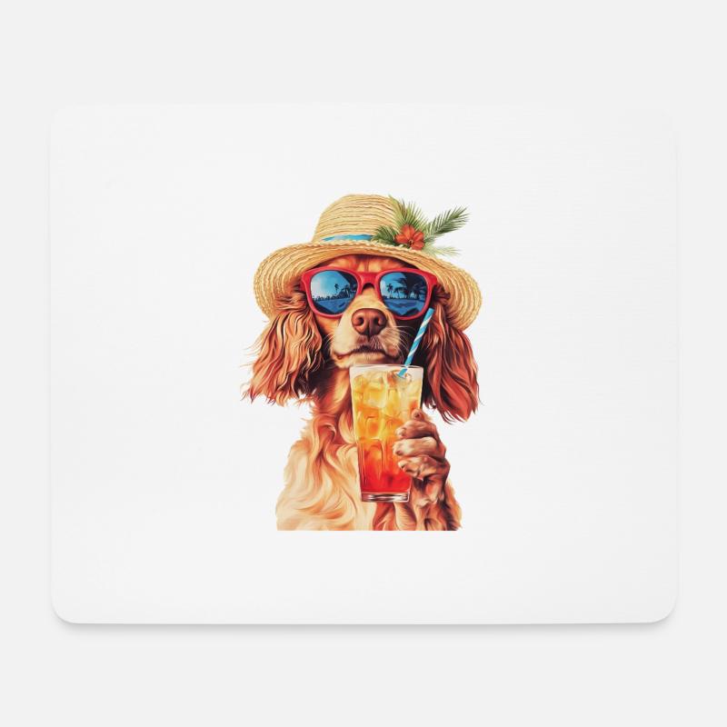 Hund - Mousepad (Querformat) - Weiß