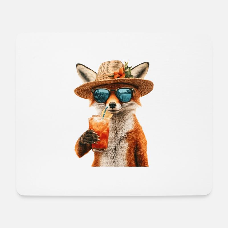 Fuchs - Mousepad (Querformat) - Weiß