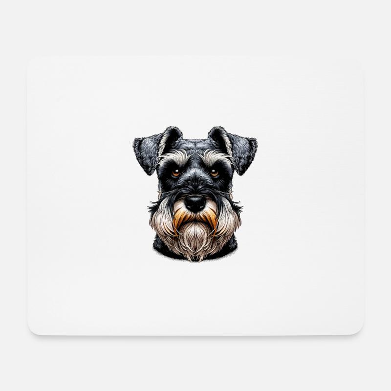 Dog Face - Schnauzer - Mouse Pad (horizontal) - white