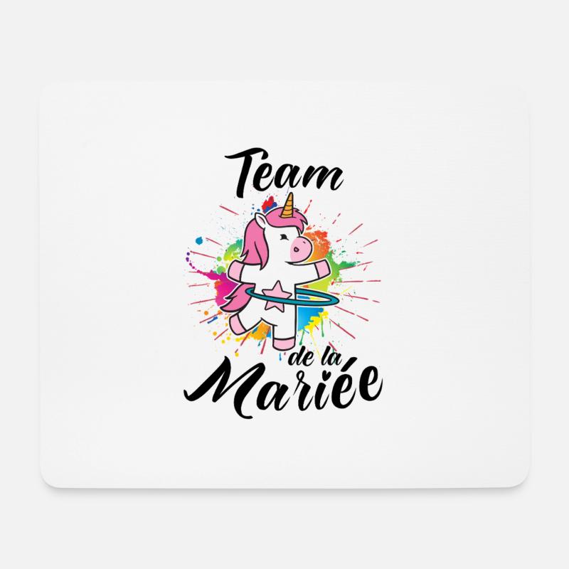 Team de la Mariée EVJF Bride Licorne Future Mariée - Tapis de souris (format paysage) - blanc