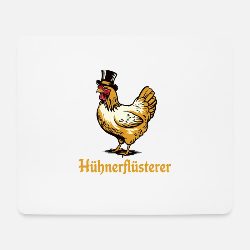 Hühnerflüsterer - Mousepad (Querformat) - Weiß
