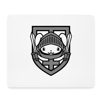 Lapin Chevalier Épée Bouclier Armure Casque Château Héros - Tapis de souris (format paysage) - blanc - Devant