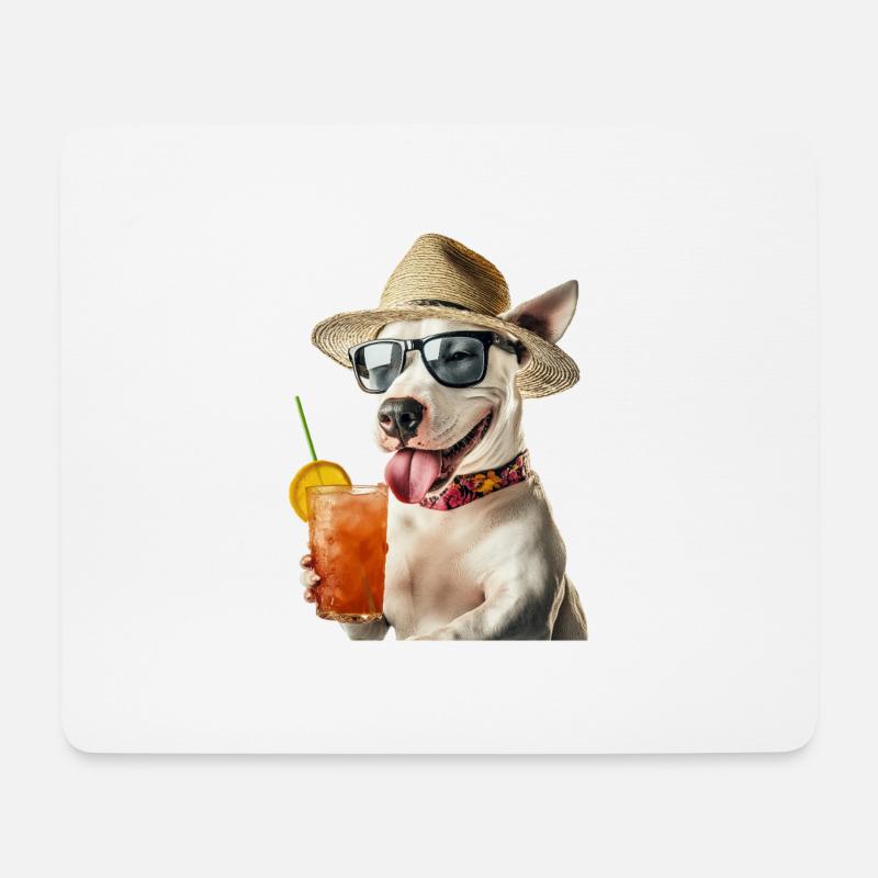 Bull Pitbull Terrier - Mousepad (Querformat) - Weiß