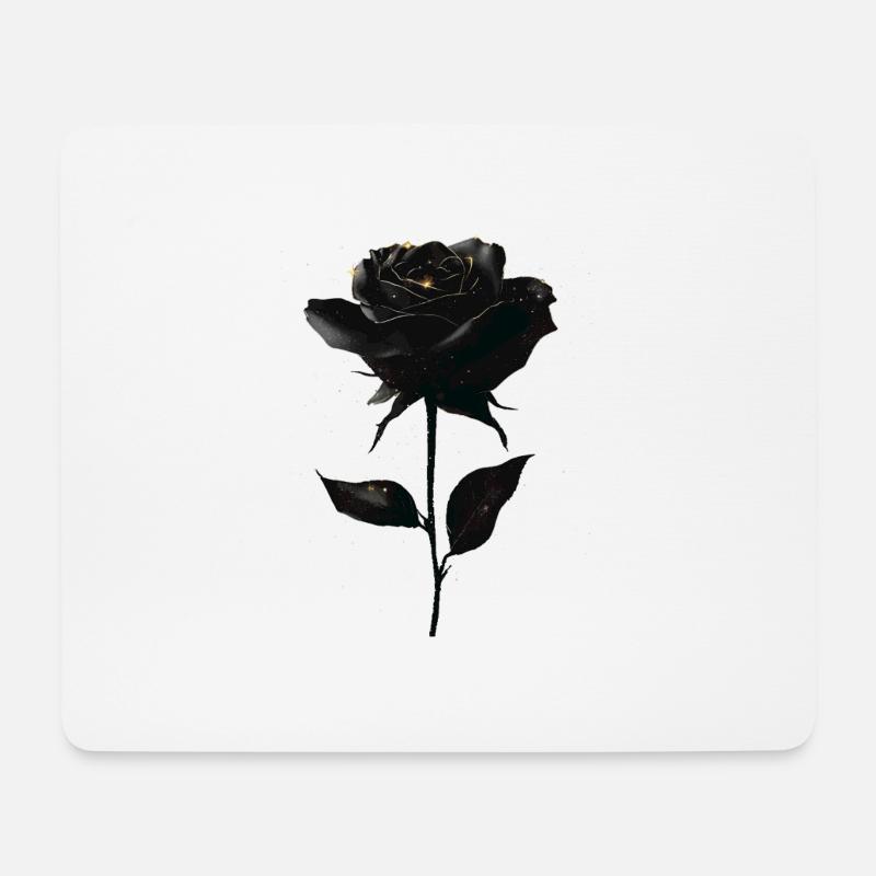 Schwarze Rose - Mousepad (Querformat) - Weiß