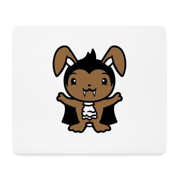 Lapin Vampire Sharp Longues Dents Halloween Costume - Tapis de souris (format paysage) - blanc - Devant