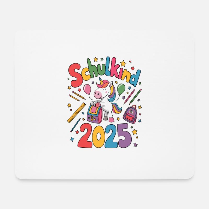 Schulkind 2025 Einschulung Schulanfang - Mousepad (Querformat) - Weiß