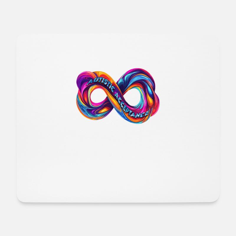 Infinity Symbol Autistic Acceptance - Mouse Pad (horizontal) - white