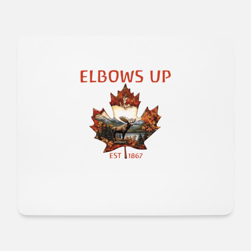 Elbows Up Canada Est 1867 Elch - Mousepad (Querformat) - Weiß