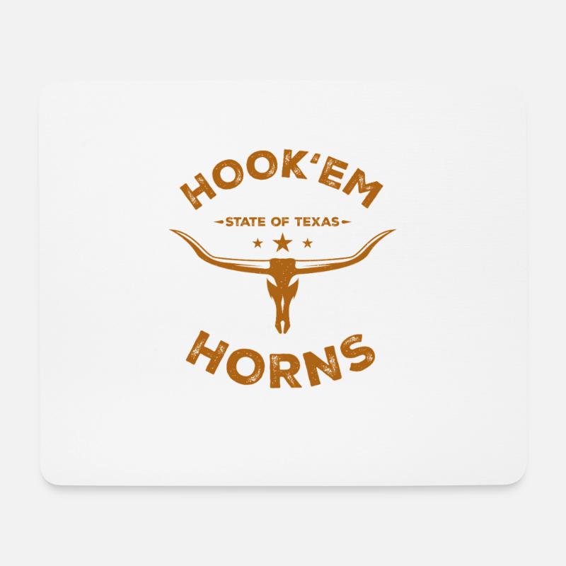 Hookem horns texas KP Zeichenfläche 1 - Mousepad (Querformat) - Weiß