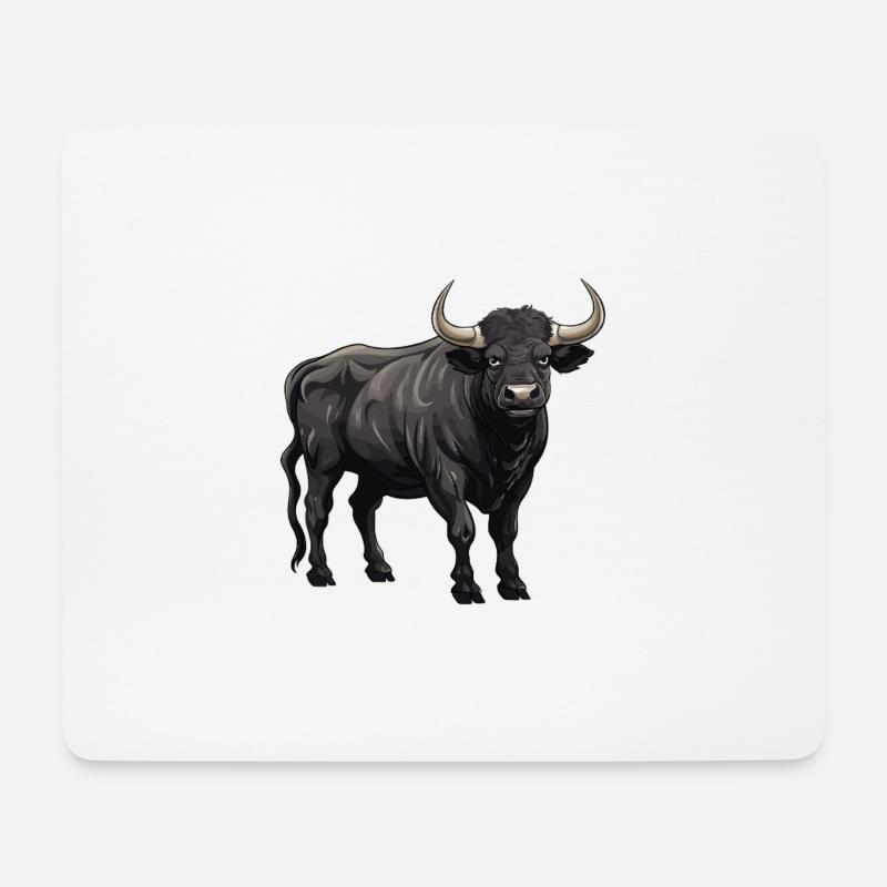 Bulle Tier - Mousepad (Querformat) - Weiß