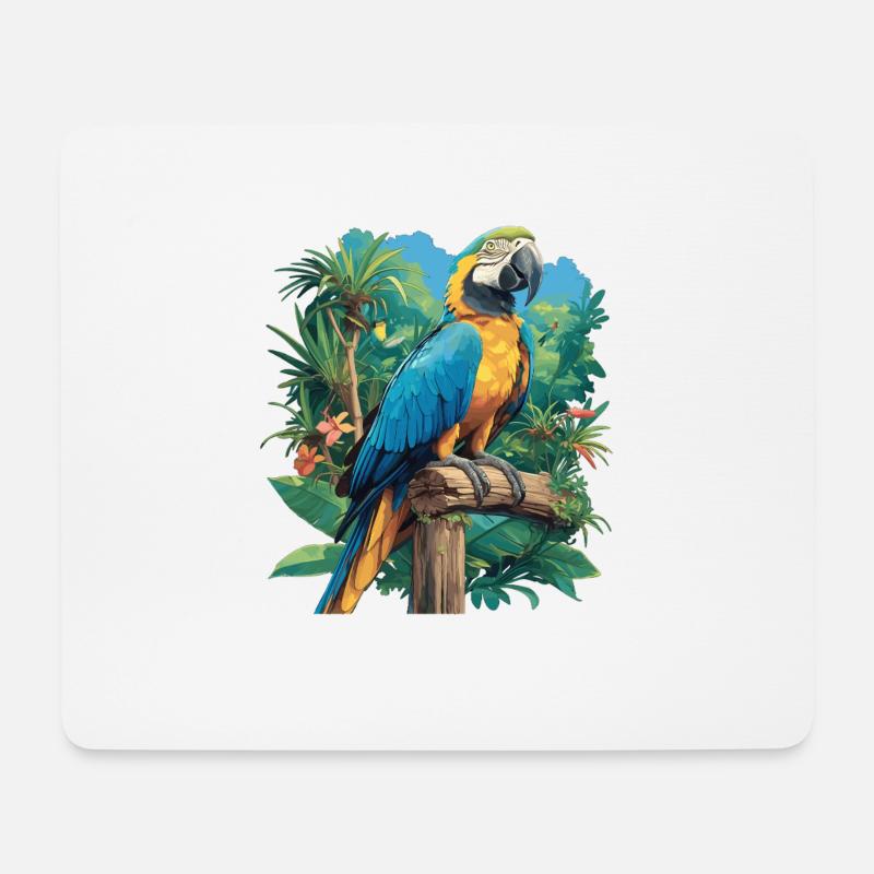 Papageie Papagei - Mousepad (Querformat) - Weiß