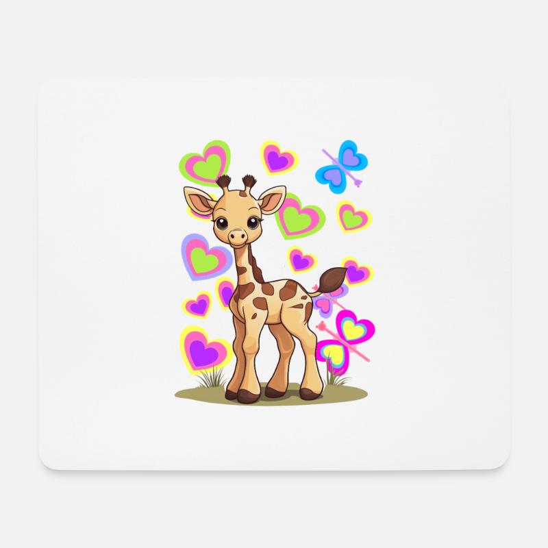 Giraffe Giraffen Kind Kinder - Mousepad (Querformat) - Weiß