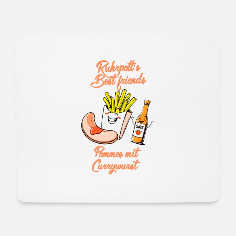 Ruhrpott Spaß Pommes mit Currywurst lustiges Motiv - Mousepad (Querformat) - Weiß
