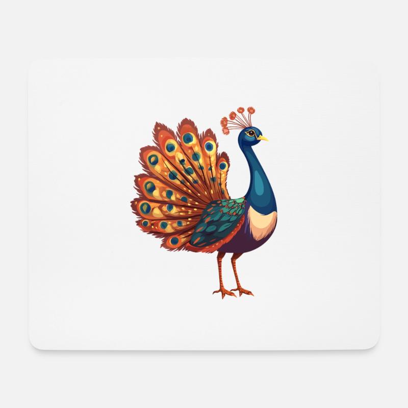 Pfaue Pfau - Mousepad (Querformat) - Weiß