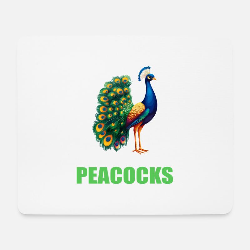Pfaue Pfau - Mousepad (Querformat) - Weiß