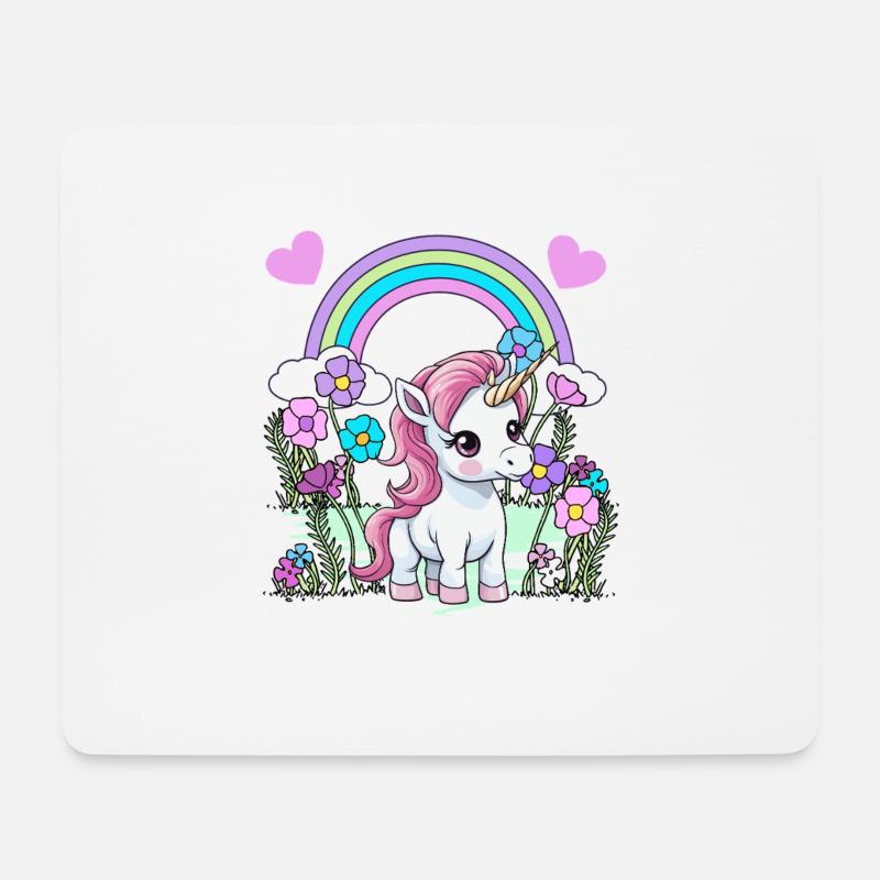 Einhorn Einhörner Fabelwesen Fabeltiere Kind - Mousepad (Querformat) - Weiß