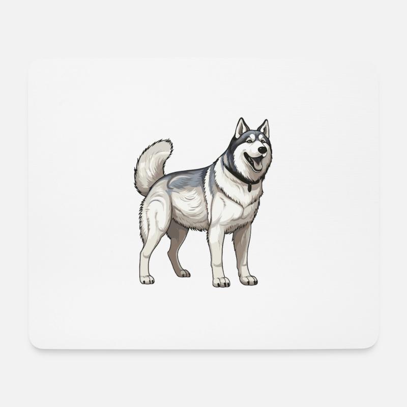 Husky Hund - Mousepad (Querformat) - Weiß