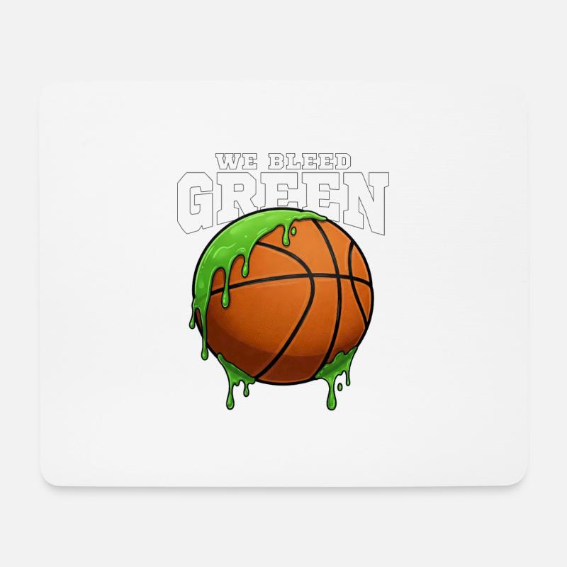 WE BLEED GREEN - BASKETBALL - Mousepad (Querformat) - Weiß