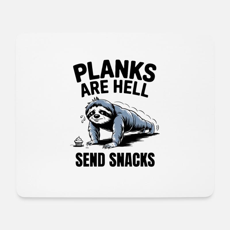 Fitness: Planks Sind Die Hölle, Schick Snacks - Mousepad (Querformat) - Weiß