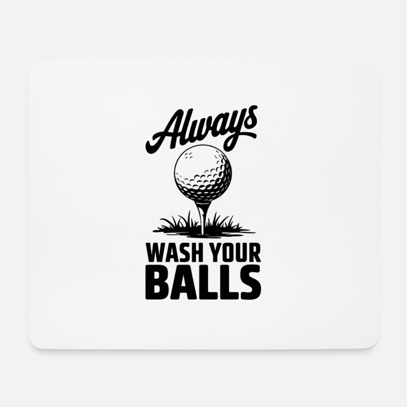Golfball-Sammler Golfer Wortspiel Immer Wasch - Mousepad (Querformat) - Weiß