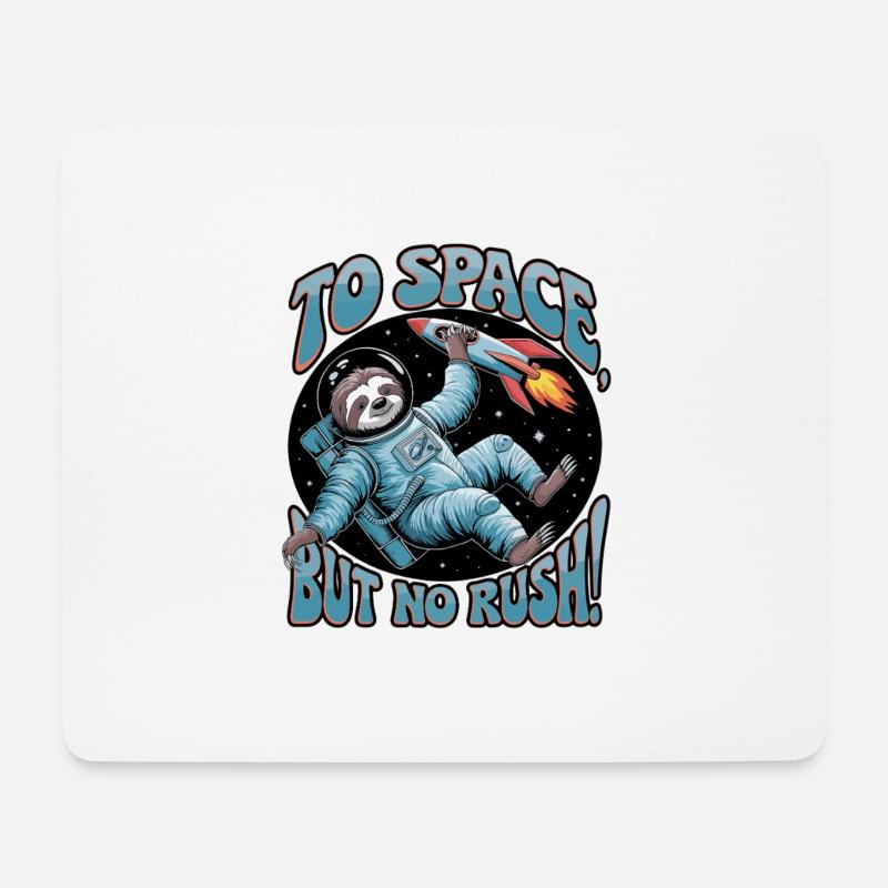 Gemütlicher Weltraumtrip Mit Faultierastronaut - Mousepad (Querformat) - Weiß