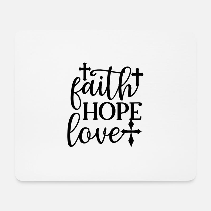 Glaube Liebe Hoffnung - Mousepad (Querformat) - Weiß