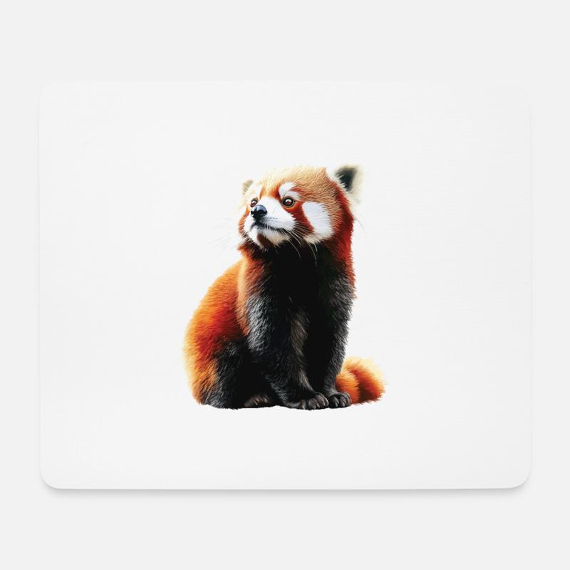 Roter Panda - Mousepad (Querformat) - Weiß