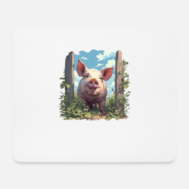 Schweine Schwein - Mousepad (Querformat) - Weiß