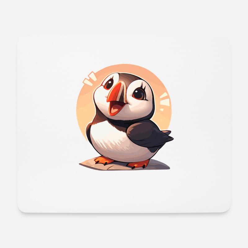 Papageientaucher - Mousepad (Querformat) - Weiß