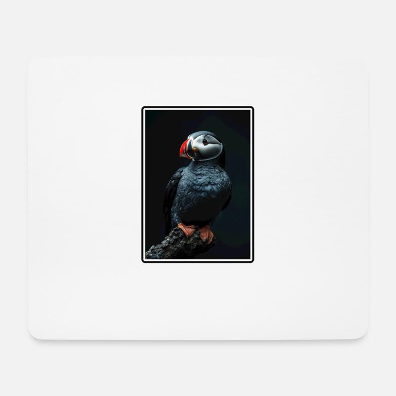 Papageientaucher - Mousepad (Querformat) - Weiß