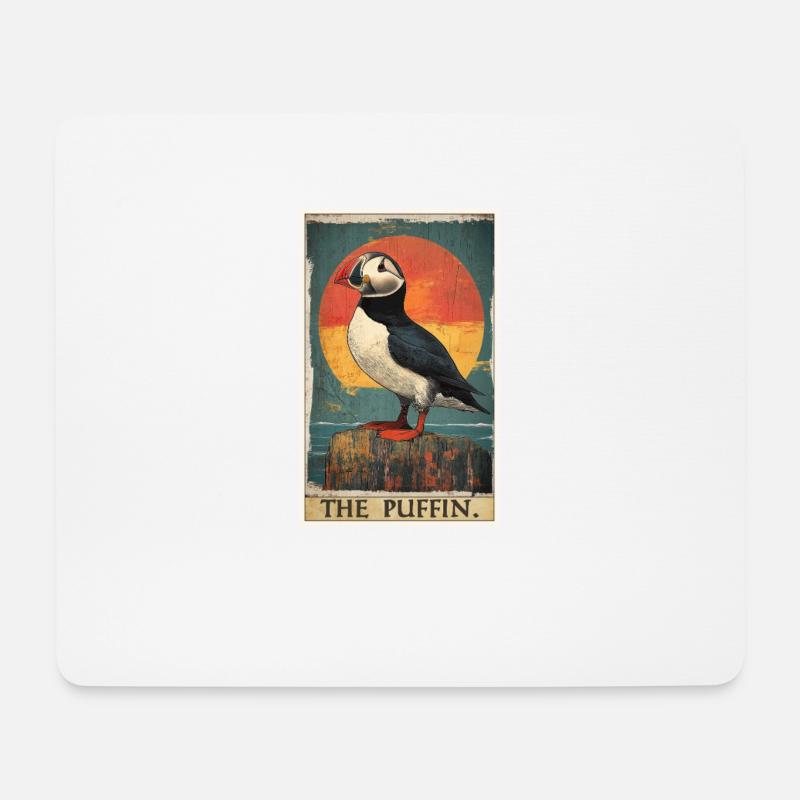 Papageientaucher - Mousepad (Querformat) - Weiß