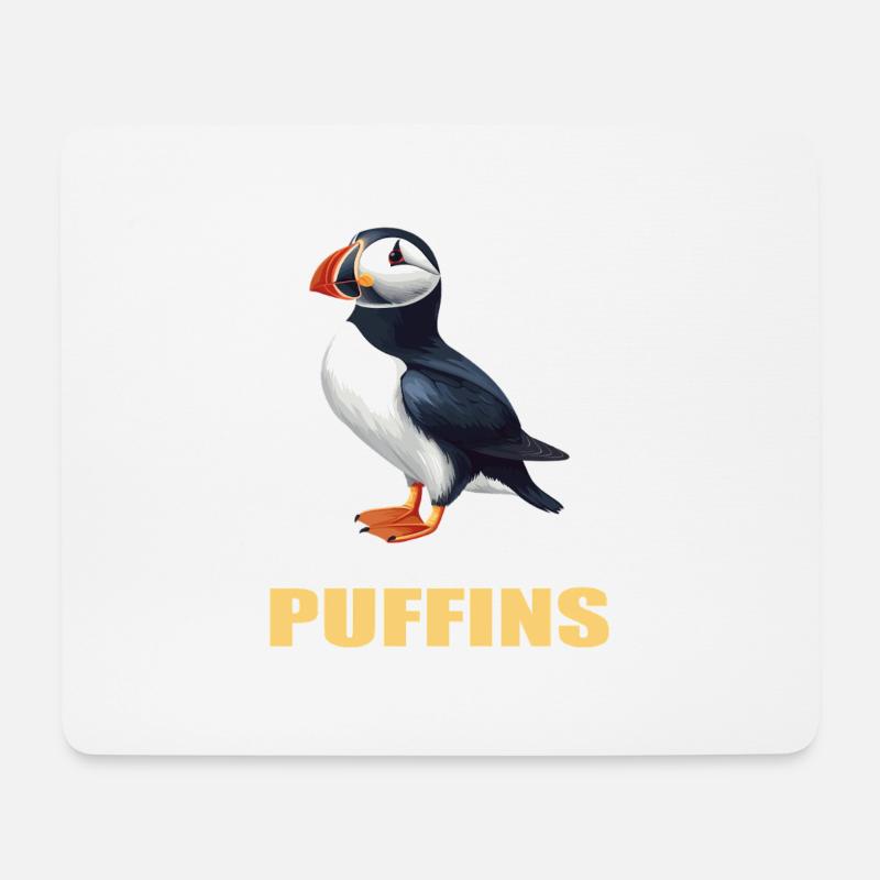 Papageientaucher - Mousepad (Querformat) - Weiß